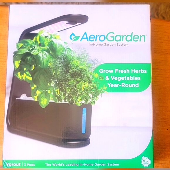 AEROGARDEN SPROUT BLACK 3-POD IN-HOME GARDEN SYSTEM - NEW! - Picture 1 of 3